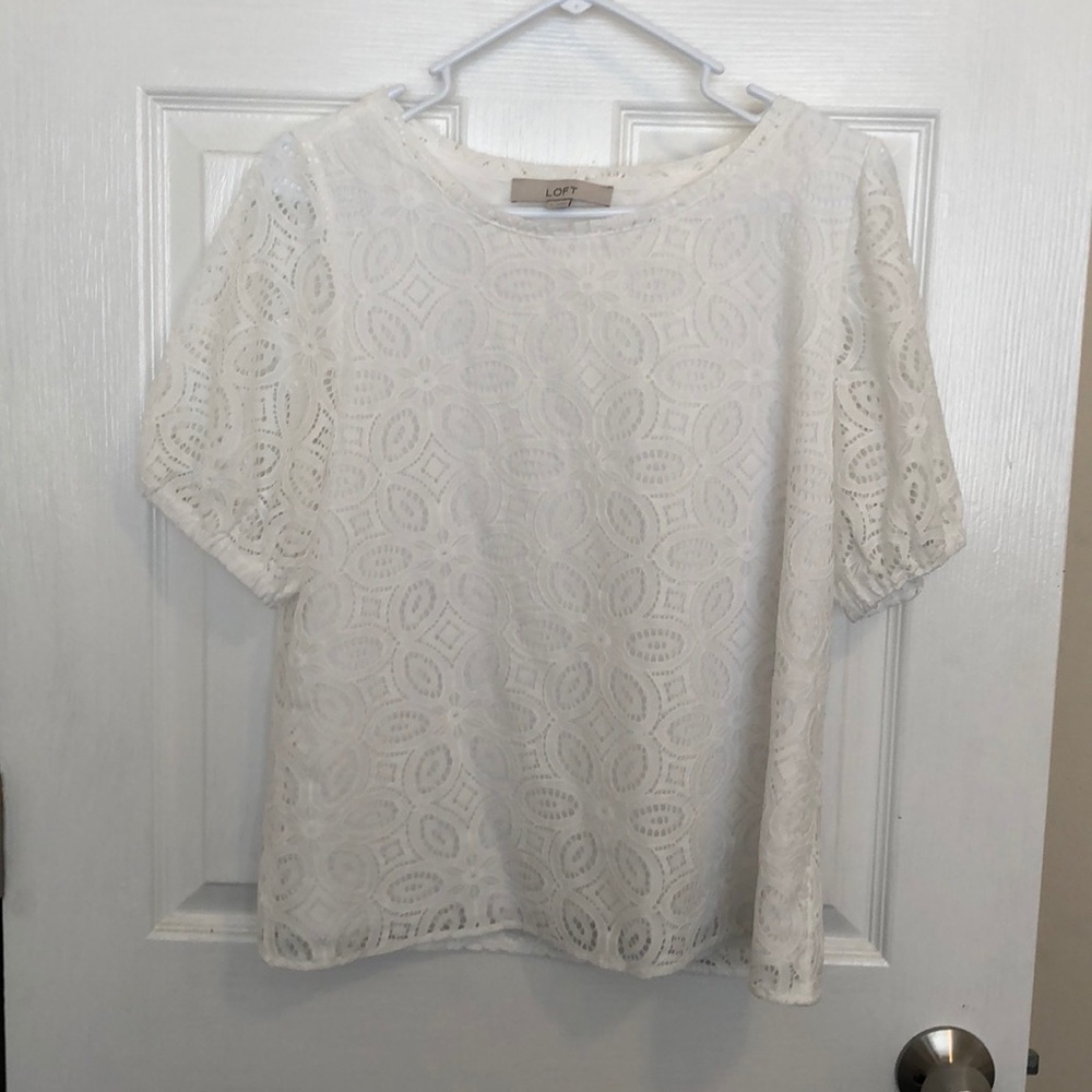 Loft white lace blouse